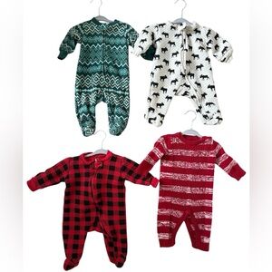 Christmas/Festive Holiday Zipper Onesies 0-3 Months